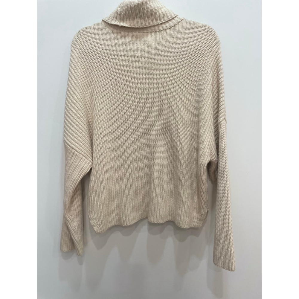 Abercrombie & Fitch Ribbed Cowl Neck Chunky Knit Cotton Sweater XL Old Money - Picture 4 of 8